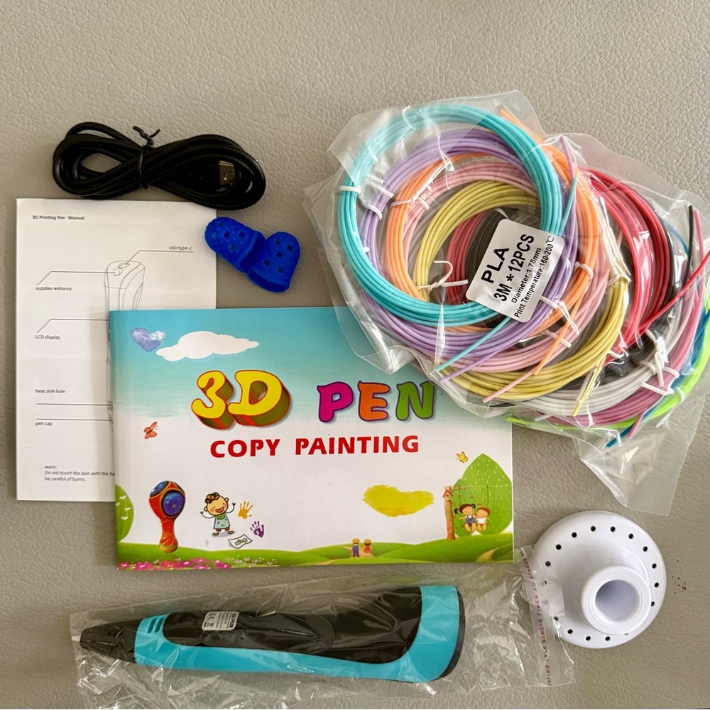 3D Printing Pen -  3D Pen, Book Project Guide, Cable & Protectors  | 54 Colors